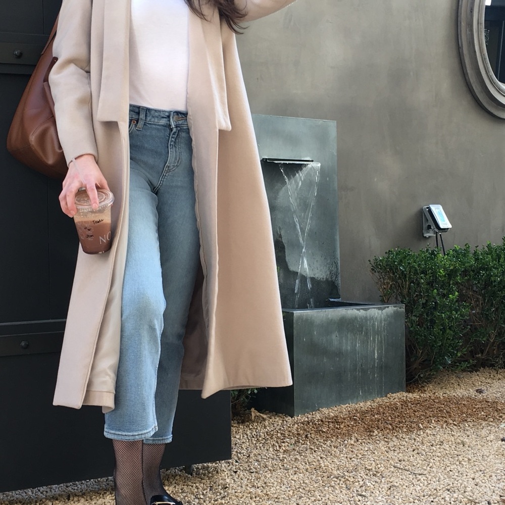 Beige/Taupe Long Open Front Duster Coat Women’s Size Small - Picture 8 of 9